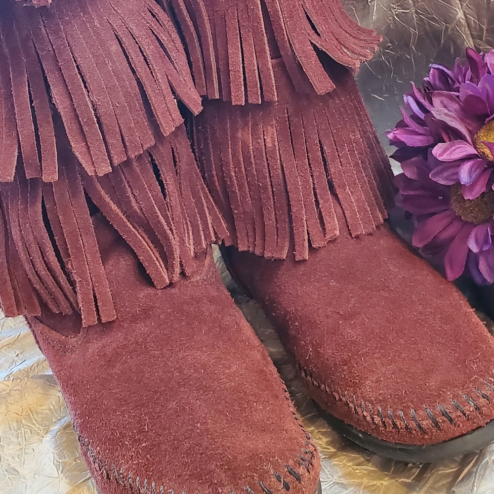 MINNETONKA SUEDE BOOTS SZ 9 - Picture 11 of 11